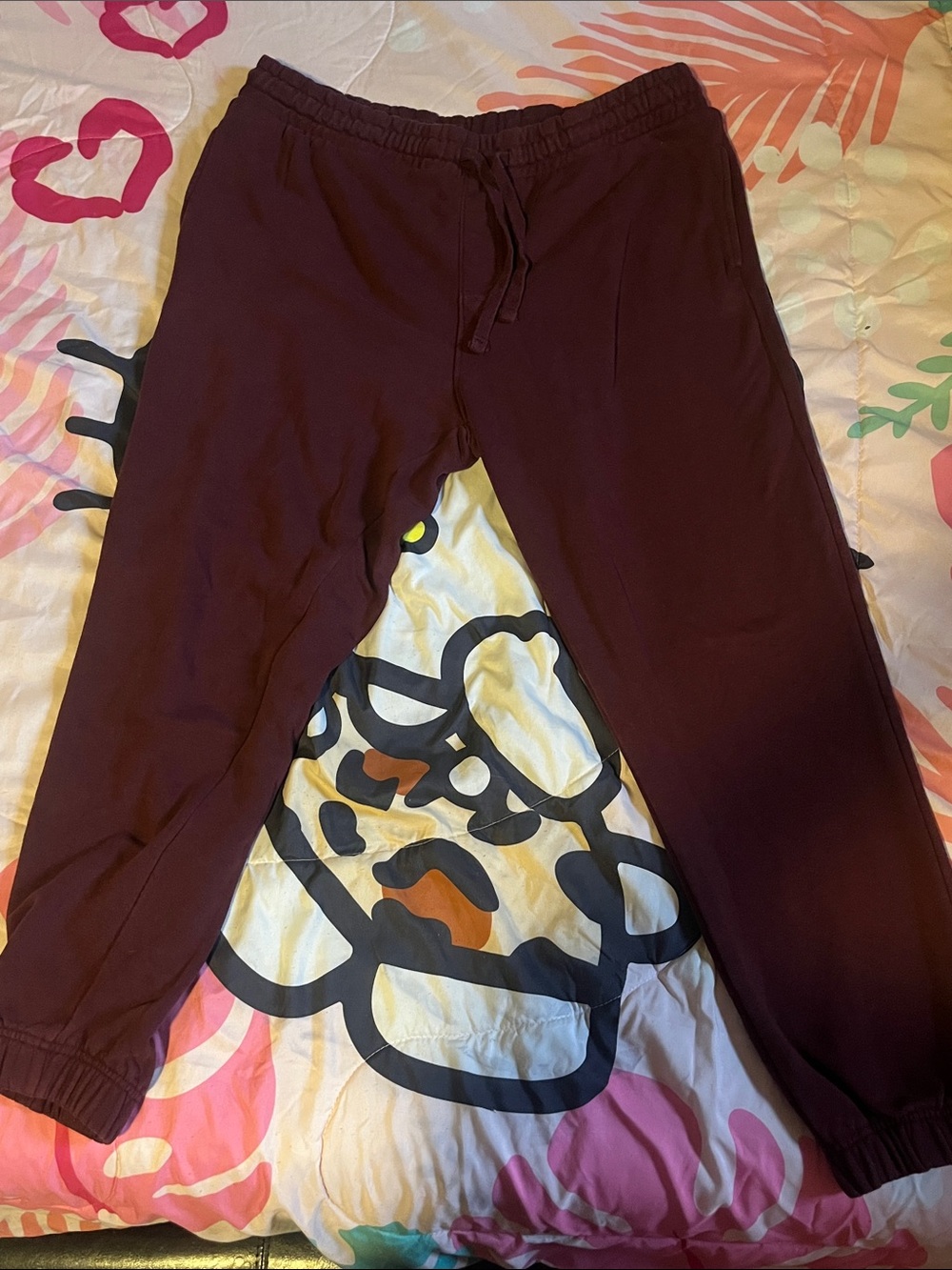 No Boundaries Burgundy Men's Jogger Sweatpants